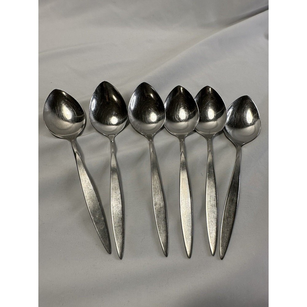 6 Oval Soup / Place Spoons - Wintersong by Oneida Deluxe Stainless Oneidacraft